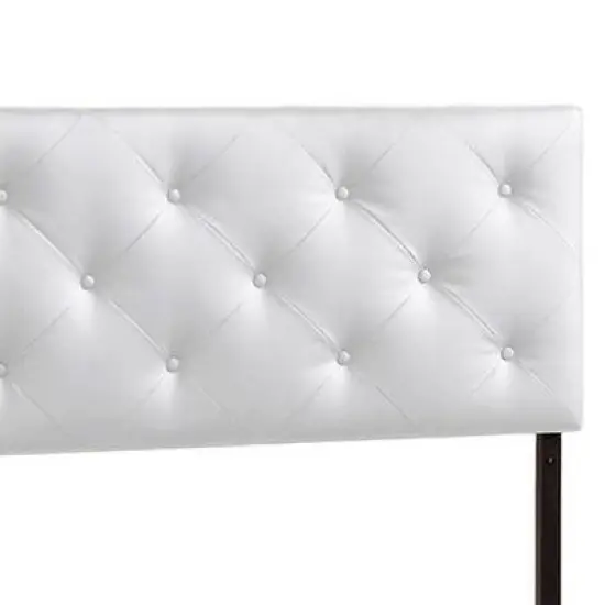 Queen Baltimore Modern and Contemporary Faux Leather Upholstered Headboard: Padded, Rubberwood Frame - Baxton Studio image {2}