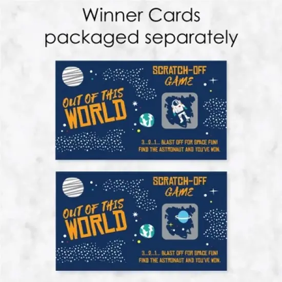 Big Dot of Happiness Blast Off to Outer Space - Rocket Ship Baby Shower or Birthday Party Game Scratch Off Cards - 22 Count image {2}