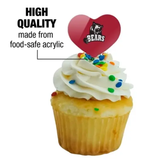 Lenoir-Rhyne University Primary Logo Heart Love Cupcake Picks Toppers Decoration Set of 6 image {2}
