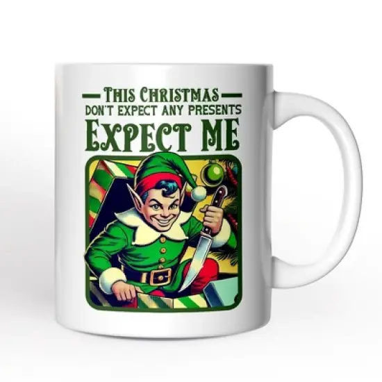 Retro Elf Christmas Mug, Funny Vintage Gift with (Non-Custom Only)| OrnamentallyYou image {3}