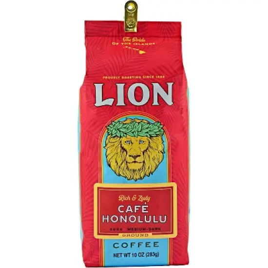Lion Cafe Honolulu Medium Roast Ground Coffee - 10oz image {1}