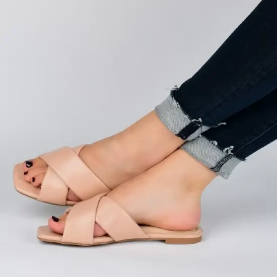 Journee Collection Womens Carlotta Slide Flat Sandals image {8}