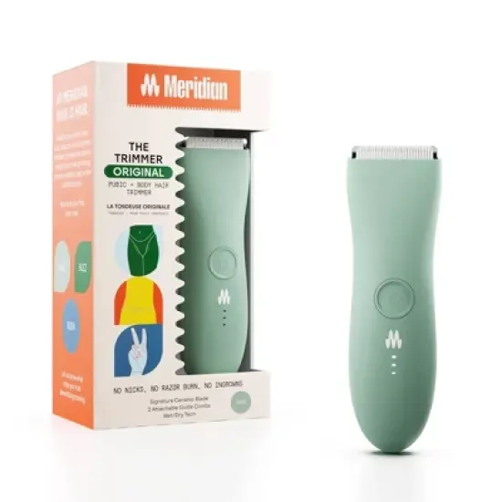 Meridian Trimmer Original Pubic & Body Hair Trimmer for Men & Women, Below-the-Belt Groomer, Ball Trimmer, Bikini Trimmer - Sage image {12}