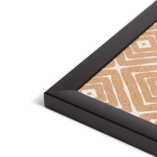 U Brands 36"x24" Fashion Cork Bulletin Board Black MDF Frame image {1}