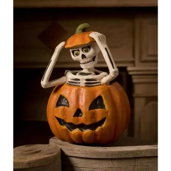 Bethany Lowe 13.0 Inch Pop Up Shelly Halloween Figurine , Lightweight Halloween Decor Halloween Bones Pumpkin (1PC) image {2}
