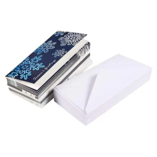 Best Paper Greetings 36 Pack Christmas Money Cards with Envelopes, 6 Holiday Snowflake Designs (3.6 x 7.25 In) image {5}