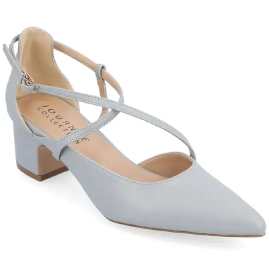 Journee Collection Womens Galvinn Crisscross Strap Pointed Toe Pumps image {10}