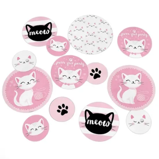 Big Dot of Happiness Purr-fect Kitty Cat - Kitten Meow Baby Shower or Birthday Party Giant Circle Confetti - Party D&eacute;cor - Large Confetti 27 Count image {7}