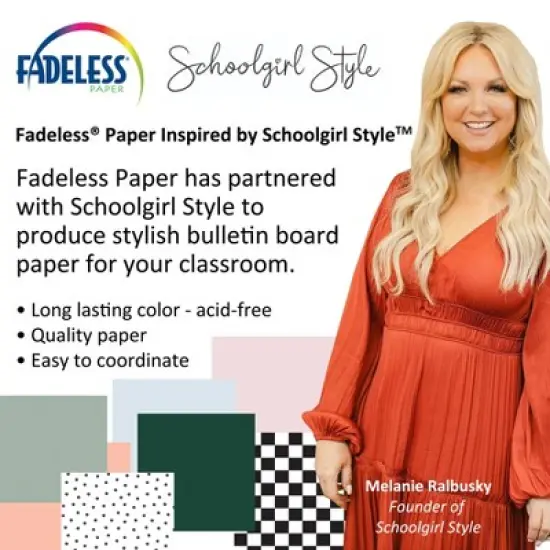Fadeless&reg; Schoolgirl Style&trade; Bulletin Board Paper, 48" x 50' Roll, Little Miss image {2}