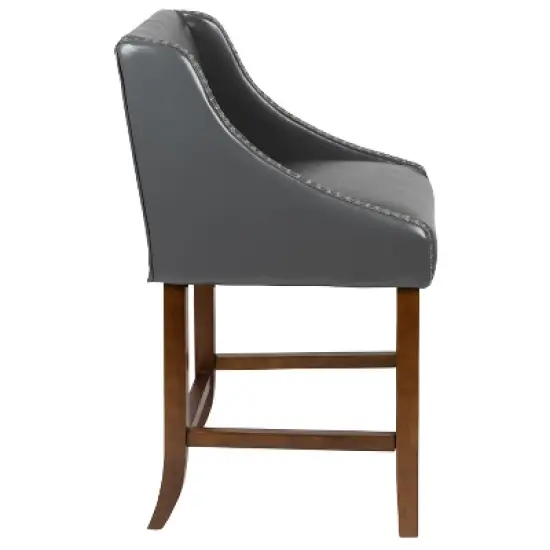 Flash Furniture Carmel Series 24" High Transitional Wood Counter Height Stool with Accent Nail Trim, Set of 2 image {10}