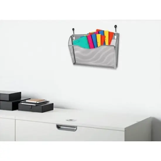 YBM Home 13" x 8.5" x 4" Steel Mesh Single Pocket Wall Mount File Organizer, Pack of 2 image {4}