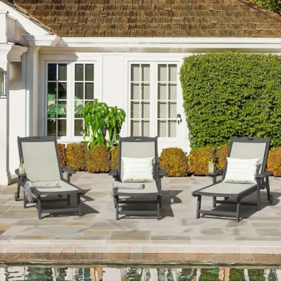 Arceso Chaise Lounge Chair Outdoor, HDPS and HDPE Wicker Material, Patio Lounge Chair with Adjustable Backrest, Resin Pool Lounge Chairs with Wheels. image {13}