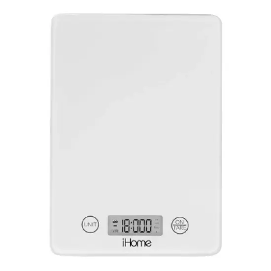 iHome 11lb Glass Kitchen Food Scale image {9}