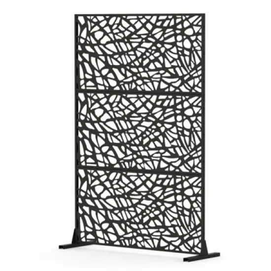 DSVIMOY Privacy Screens and Panels, Freestanding Outdoor Indoor Privacy Screen, Decorative Privacy Screen for Balcony, Black, 48.31"*15.75"*70.75" image {5}