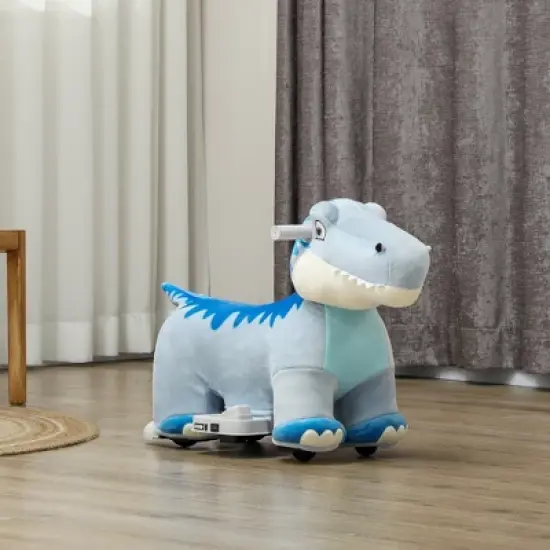 Qaba 6V Battery Powered Kids Electric Ride on Animal Toy with Music Forward, Foot Pedal for Girls Boys Aged 18-36 Months image {1}