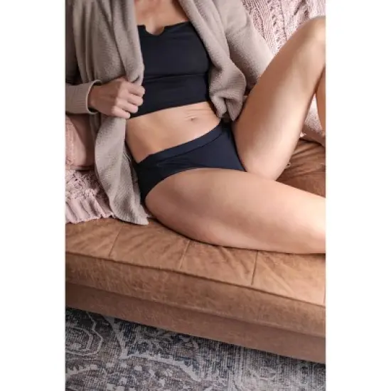 Saalt Heavy Absorbency Briefs Super Soft Modal Comfort Leak Proof Period Underwear  - Volcanic Black  image {7}