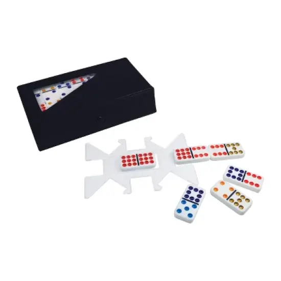 ChickenFoot Double 9 Color Dot Dominoes Board Game: Puremco; Includes Instructions & Storage Case; Players 1-8; Party Game image {2}