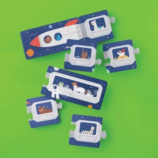 Alphabet Space Floor Puzzle 28pc - Gigglescape&trade;: Toddler Educational Toy, Kids Problem Solving, Letters & Numbers image {1}