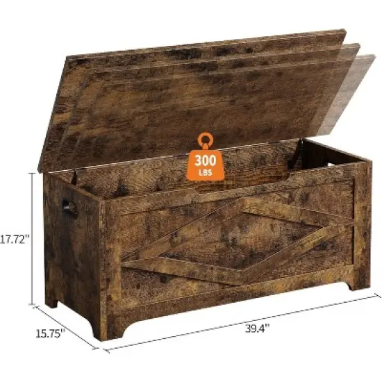 Storage Chest, Wooden Toy Storage Bench, Modern Style Lift-Top Toy Chest with Safety Hinge for Entryway, Bedroom, Living Room, image {15}