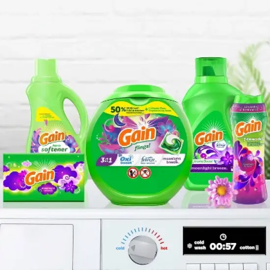 Gain flings! Liquid Laundry Detergent Pacs - Moonlight Breeze image {13}
