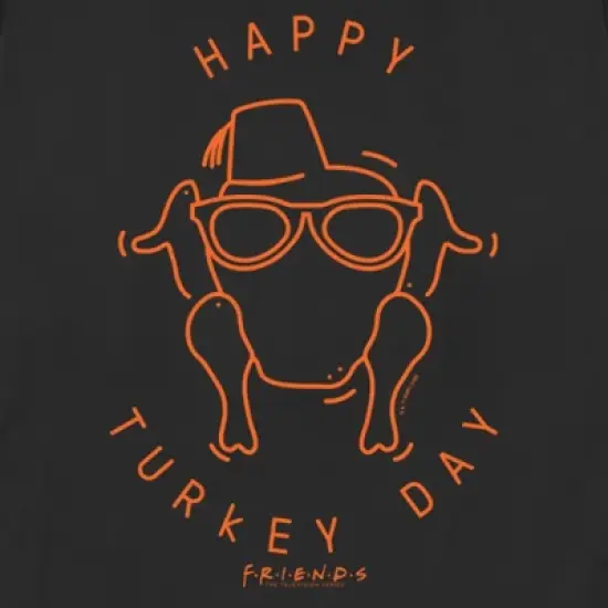 Women's Friends Happy Turkey Day Icon T-Shirt image {1}