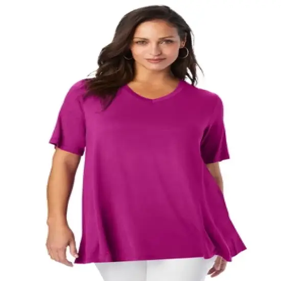 Jessica London Women&rsquo;s Plus Size V Neck Swing Tunic image {4}