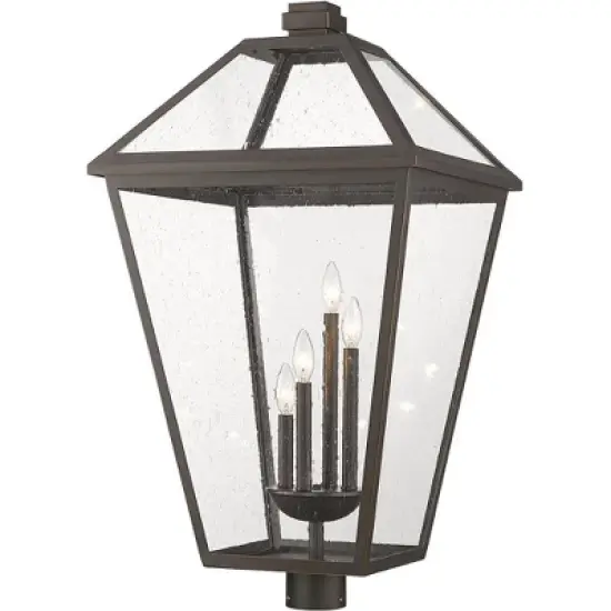Talbot Outdoor Pendant Light - Black Iron, 4 Bulbs, Dimmable, Wet Rated, 19.5" x 34.25" image {5}