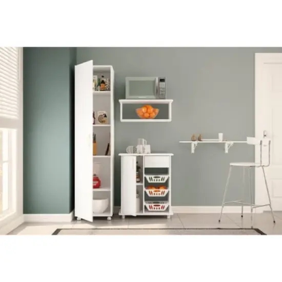 Compact Fruit Cabinet with 3 Baskets White - Polifurniture image {4}