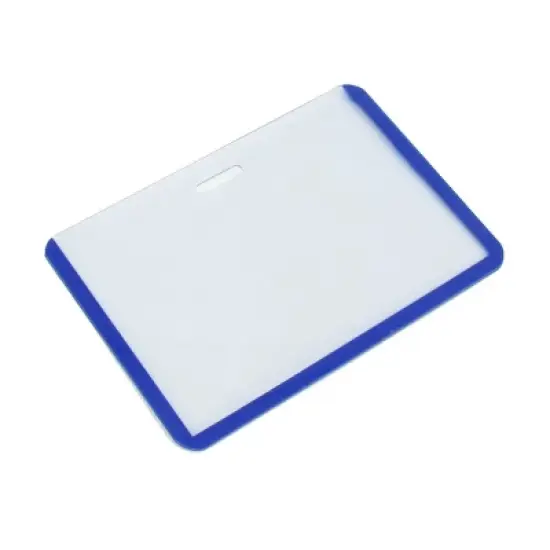 Unique Bargains Staff Office Plastic B8 Horizontal ID Name Cards Badge Holder Clear 2pcs image {3}