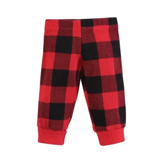 Hudson Baby Boys Thermal Preemie Layette Set 4pc Long Sleeve Outfit, Buffalo Plaid, Preemie image {4}