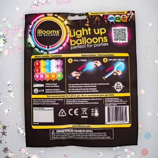 15ct illooms LED Light Up Mixed Solid Balloon image {2}