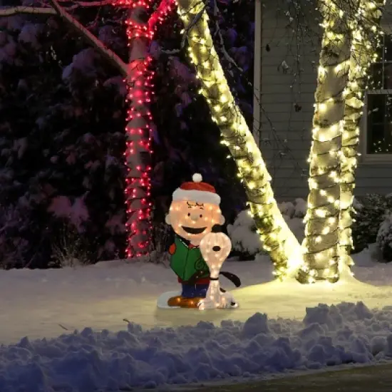 Northlight LED Lighted Peanuts Charlie Brown and Snoopy Caroling Outdoor Christmas Decoration - 32" image {3}