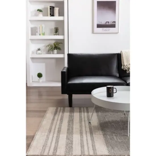 Faux Leather Futon Sofa with Arms Black - Room Essentials&trade; image {2}