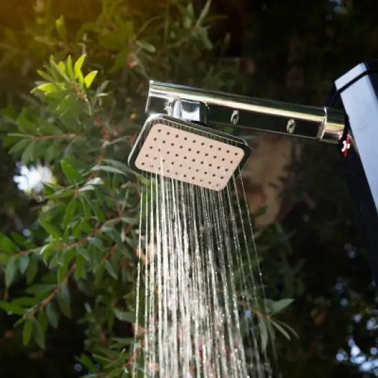 XtremepowerUS Outdoor 2-Section Solar Heated Shower with Shower Head Poolside Beach Pool Spa (10 Gallons) image {2}