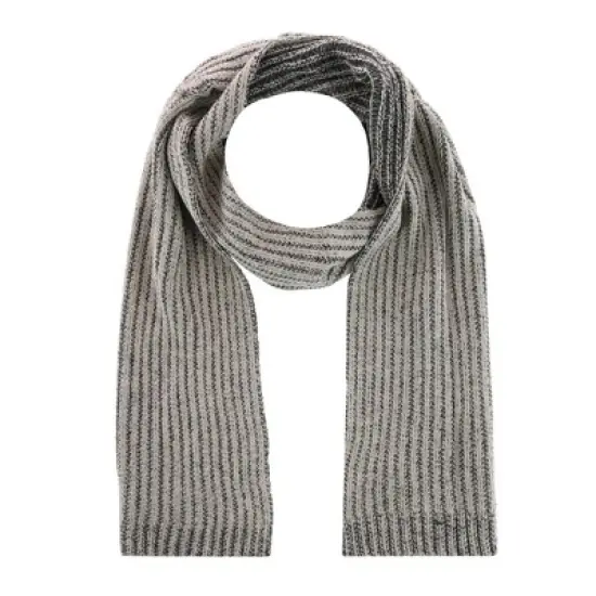 CTM Men's Ribbed Knit Mixed Wool Scarf image {4}