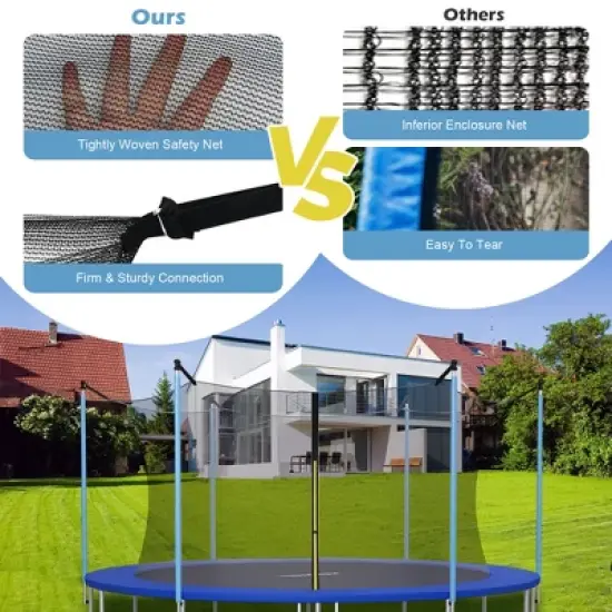 Costway 8FT Trampoline Replacement Safety Enclosure Net Weather-Resistant image {5}