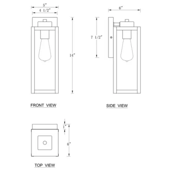 C Cattleya 14 in.1-Light Matte Black Outdoor Wall Lantern Sconce with Cylinder Clear Glass Shade(2-Pack) image {6}