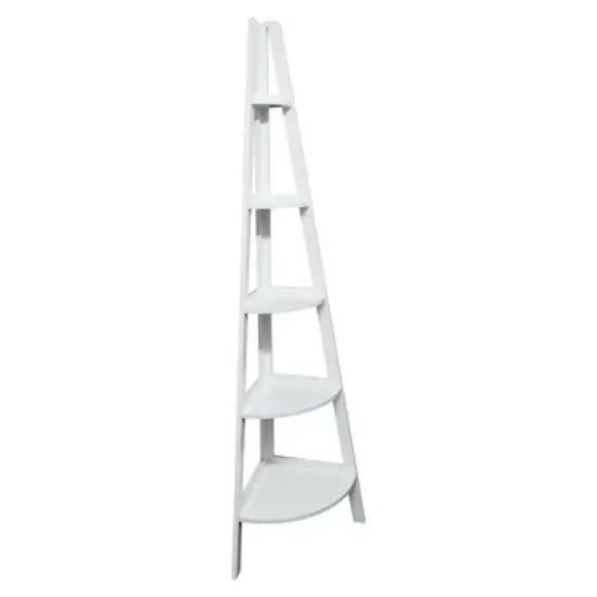 5 Shelf Corner Ladder Bookcase - Flora Home image {6}