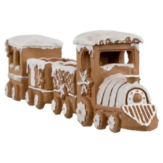 Northlight Frosted Snowflake Gingerbread Train Christmas Decoration - 5.5" - 4-Piece image {4}