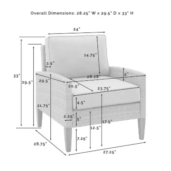 Capella 5pc Outdoor Wicker Sofa Set - Gray - Crosley image {18}