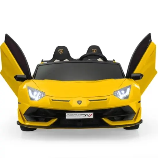 Sandinrayli 24-Volt Licensed Lamborghini 2 Seater Kids Ride On Car With Remote Control and Drifting Feature in Green image {9}