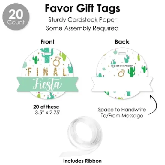 Big Dot of Happiness Final Fiesta - Last Fiesta Bachelorette Party Favors and Cupcake Kit - Fabulous Favor Party Pack - 100 Pieces image {5}