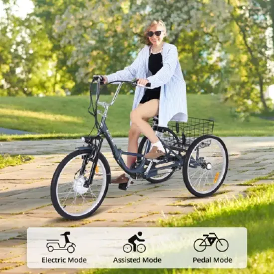 Electric Trike for Adults,  3 Wheel Motorized Bicycle ,36V 10Ah Removable Battery, Extra Large Basket image {3}