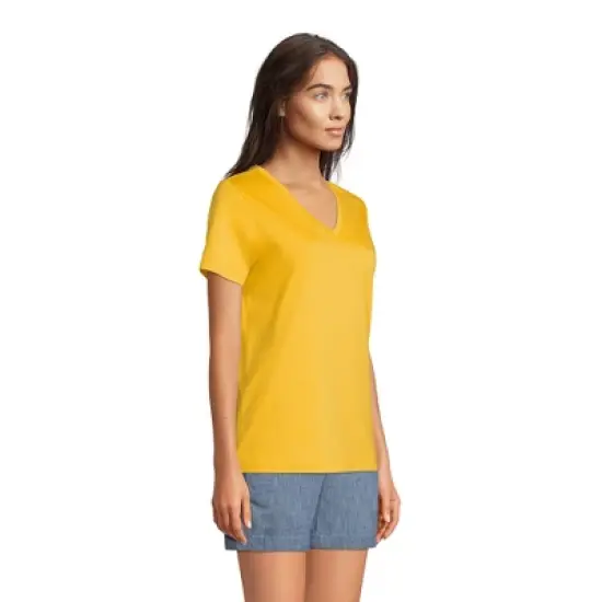 Lands' End Women's Tall Relaxed Supima Cotton Short Sleeve V-Neck T-Shirt image {2}