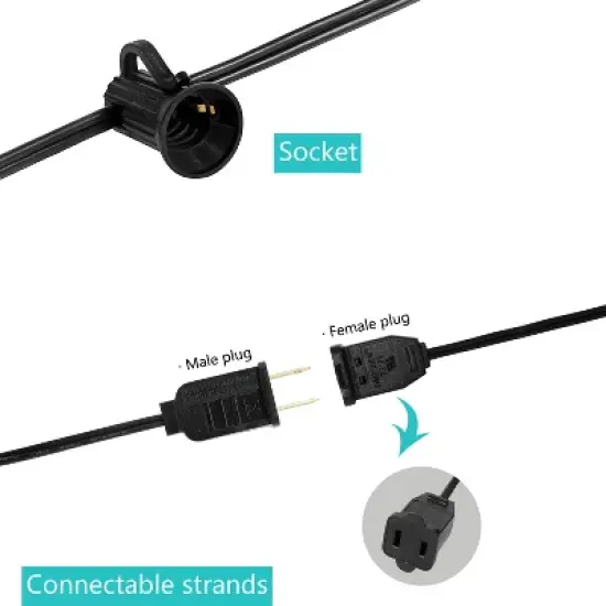 JONATHAN Y 10-Light Indoor/Outdoor 10 ft. Rustic Industrial Incandescent C7 Bulb String Lights image {4}