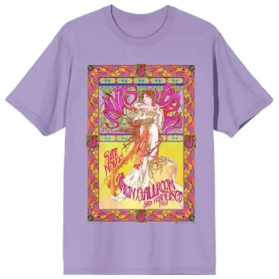 Janis Joplin Colorful Poster Art Women's Purple Haze Short Sleeve Crew Neck Tee image {2}