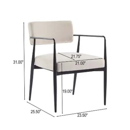 Christopher Knight Home Behrens Mid-Century Modern Upholstered Dining Chairs (Set of 2) image {2}