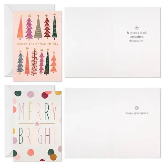 Hallmark 40ct Modern Assorted Boxed Card Pack Blush/Mauve/White image {6}