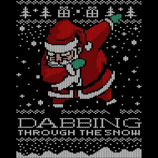 Women's Design By Humans Dabbing Through The Snow Santa Shirt Ugly Christmas Sweater By vomaria Racerback Tank Top image {1}