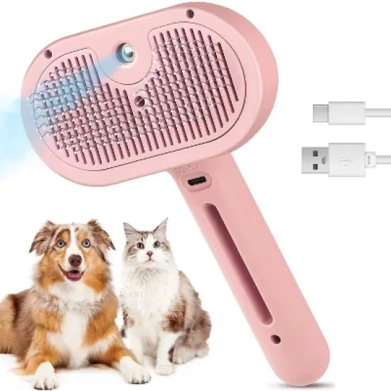 BABYYER 3 in 1 Cat Steam Brush, Pet Spray Hair Removal Comb for Shedding & Grooming, Water Brush for Cats Dogs Small Animals Long Short Haired image {10}
